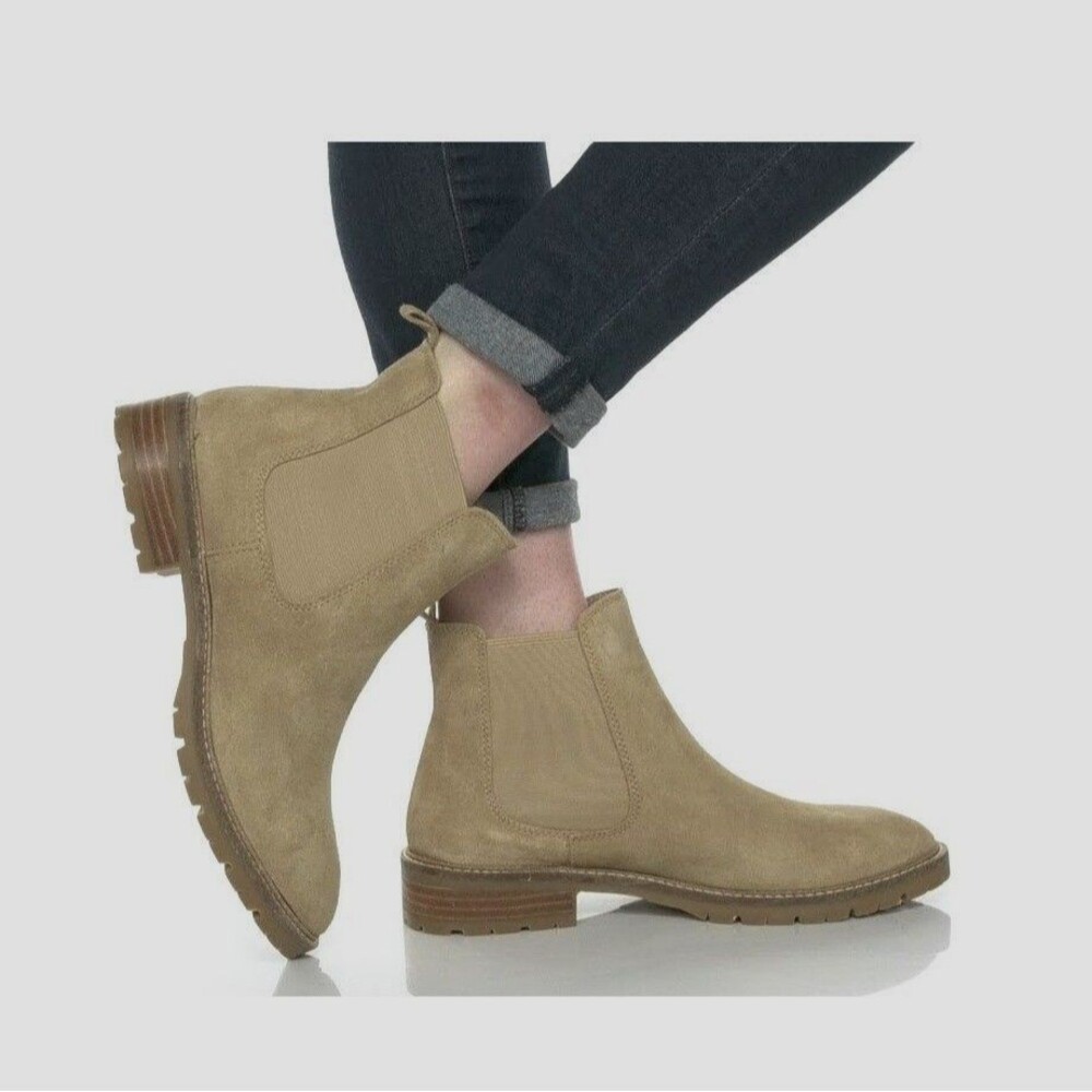 Steve Madden Womens 7.5 M Oatmeal Suede Leopold Pull On Ankle Booties NIB HS9